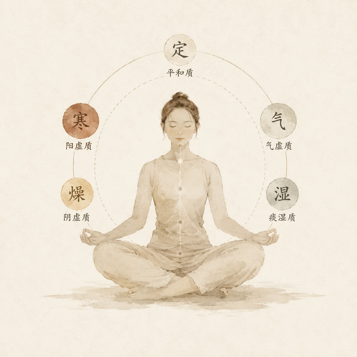 Body Constitution Chinese food therapy illustration